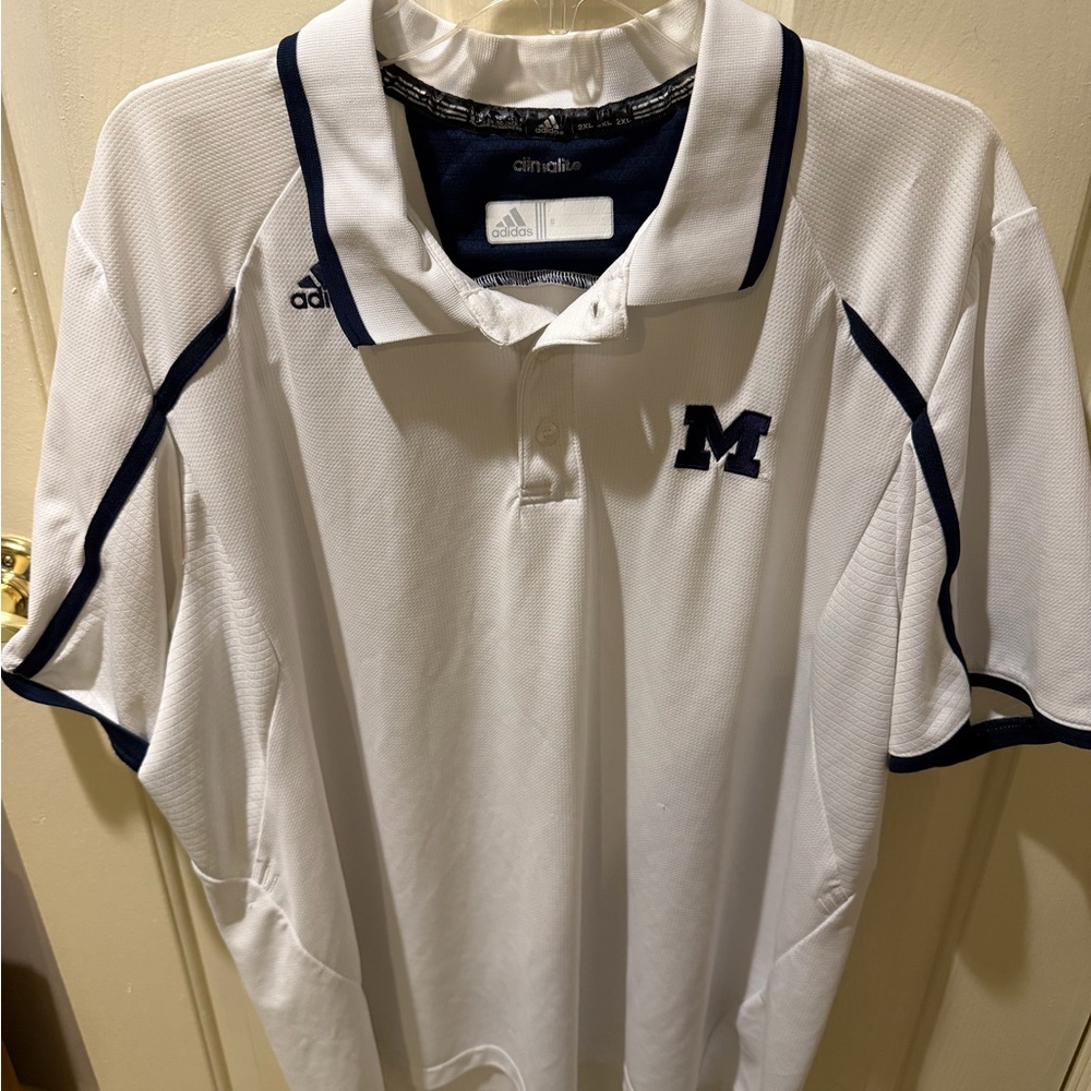 Adidas Men's White Polo with Navy Details